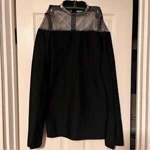 Elegant Black Mesh Women's Dress